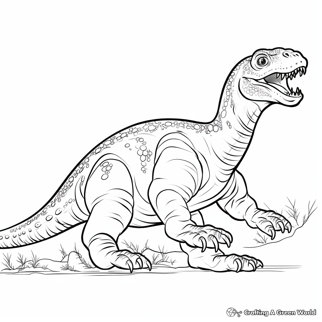 Running Iguanodon Fossil Coloring Pages 3