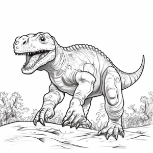 Running Iguanodon Fossil Coloring Pages 4