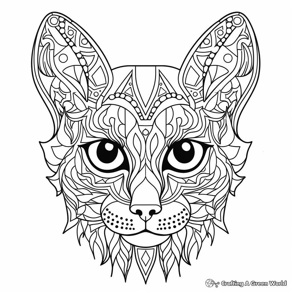 Russian Blue Cat Head Coloring Pages 3