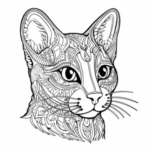 Russian Blue Cat Head Coloring Pages 4