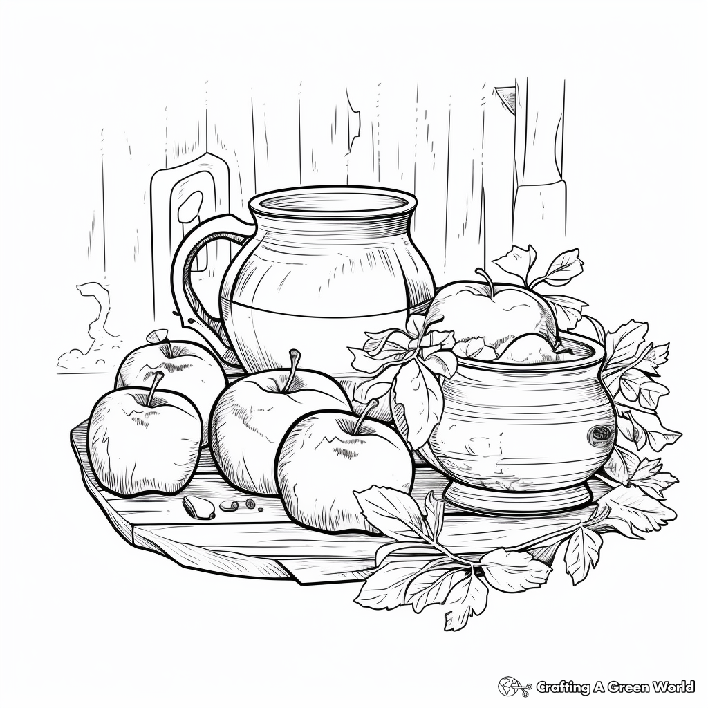Rustic Apple Cider Coloring Pages 1