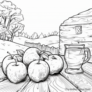 Rustic Apple Cider Coloring Pages 2
