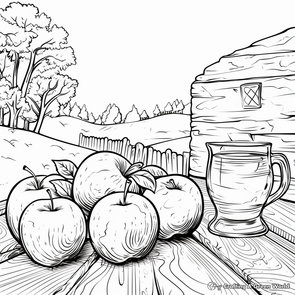 Rustic Apple Cider Coloring Pages 2