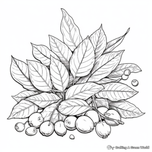 Rustic Fall Leaves Coloring Pages for Adults 3