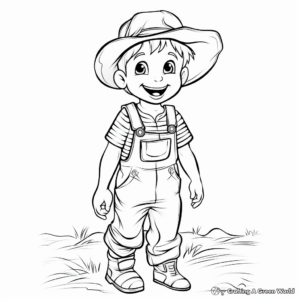 Rustic Farmer Overalls Coloring Pages 3