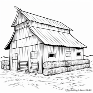 Rustic Hayloft Coloring Pages 1