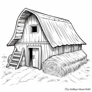 Rustic Hayloft Coloring Pages 4