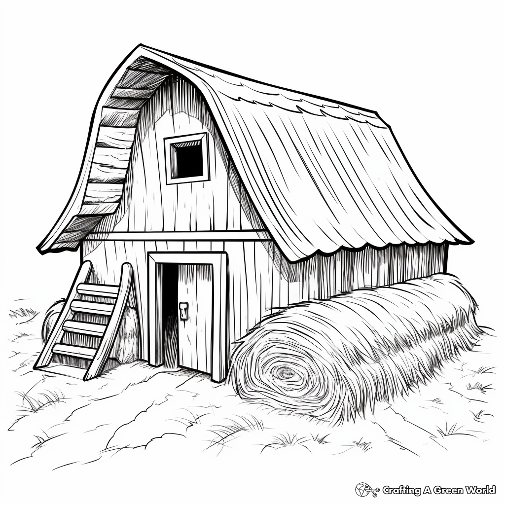 Rustic Hayloft Coloring Pages 4