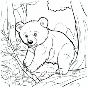 Rustic Themed Hunting Bear Coloring Pages 1