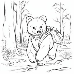 Rustic Themed Hunting Bear Coloring Pages 3