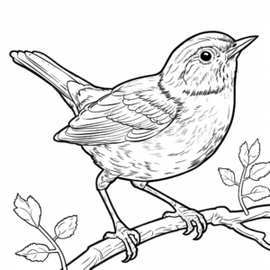 Rusty-Breasted Wren-Babbler Coloring Pages for Bird Lovers 2