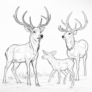 Rutting Stages: Fighting Bucks Coloring Pages 3