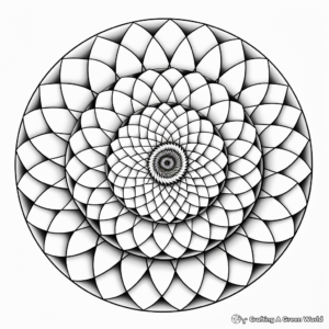 Sacred Fibonacci Spiral Coloring Pages 1