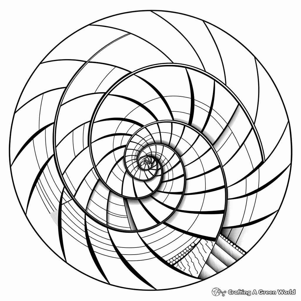Sacred Fibonacci Spiral Coloring Pages 3