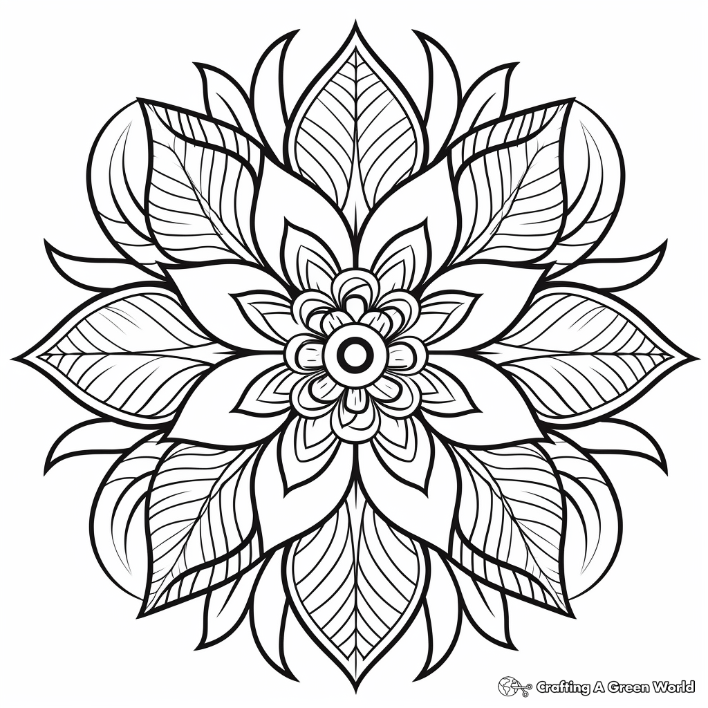 Sacred Geometric Floral Patterns Coloring Pages 1
