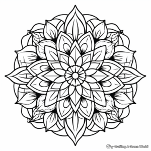 Sacred Geometric Floral Patterns Coloring Pages 3