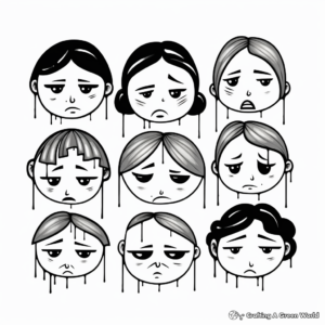 Sad Faces in the Rain Coloring Pages 3