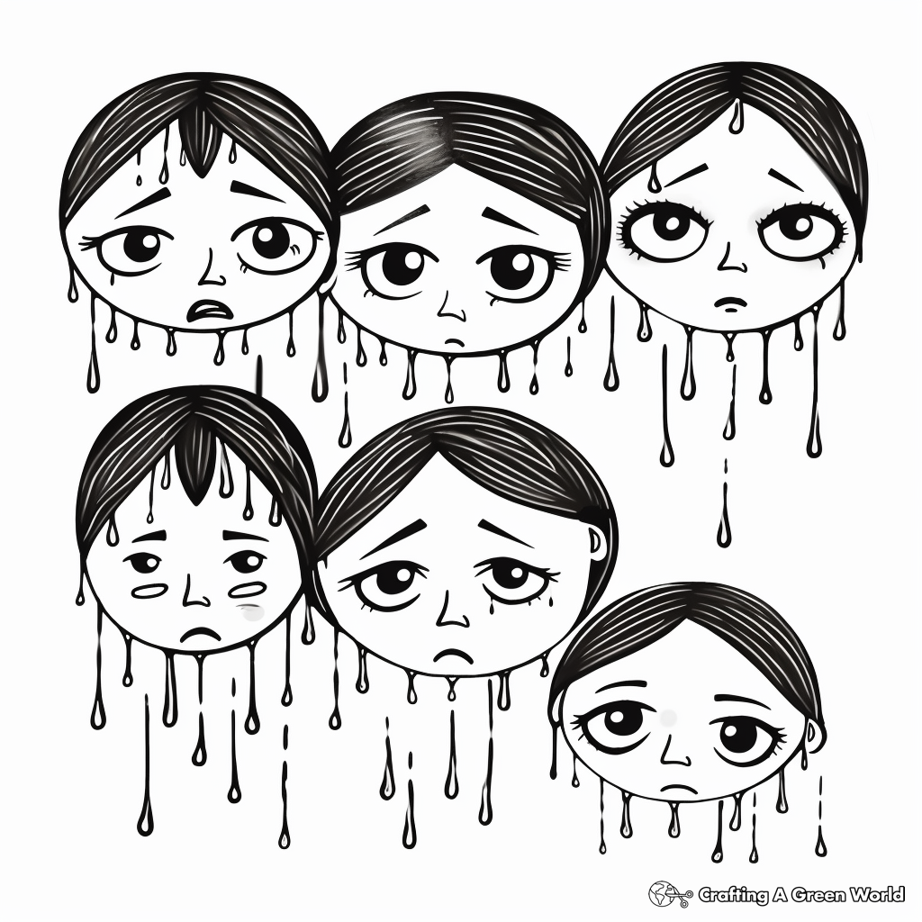 Sad Faces in the Rain Coloring Pages 4