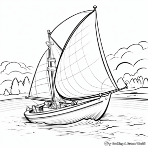 Sailboat Racing Coloring Pages 3