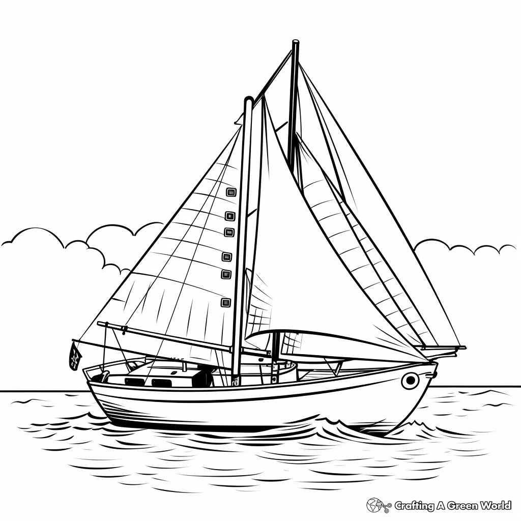 Sailboat Racing Coloring Pages 4