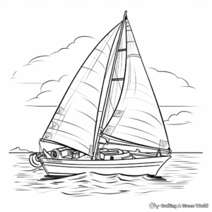 Sailboat with Sails Up Coloring Pages 3
