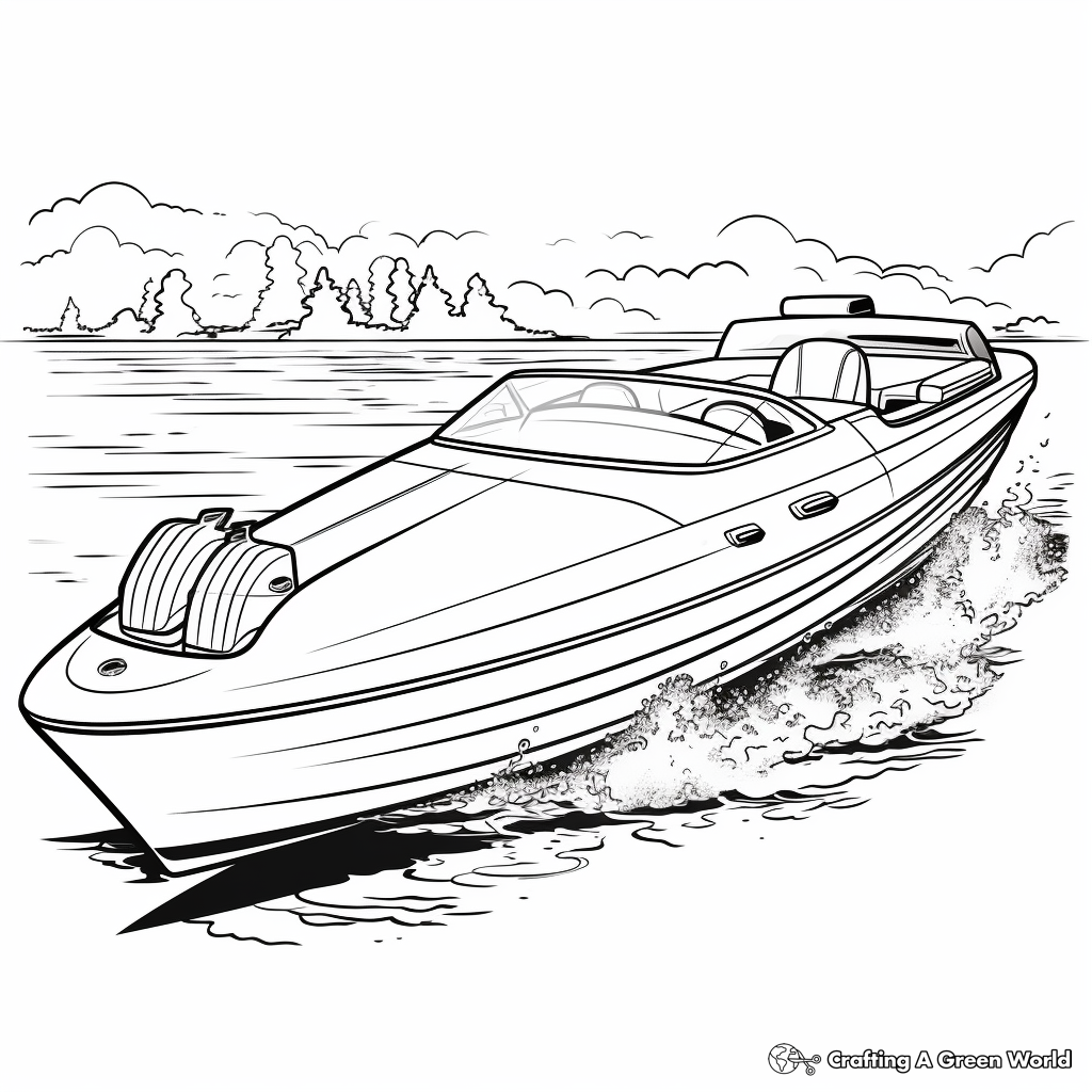 Sailing Speed Boat: Sea-Scene Coloring Pages 3
