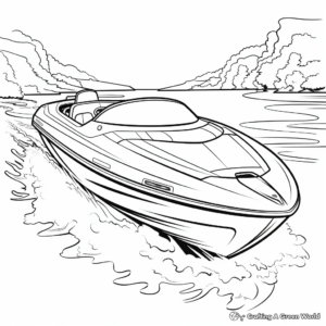Sailing Speed Boat: Sea-Scene Coloring Pages 4