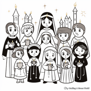 Saintly Figures All Saints Day Coloring Sheets 1