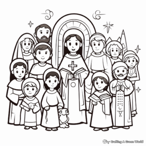 Saintly Figures All Saints Day Coloring Sheets 2