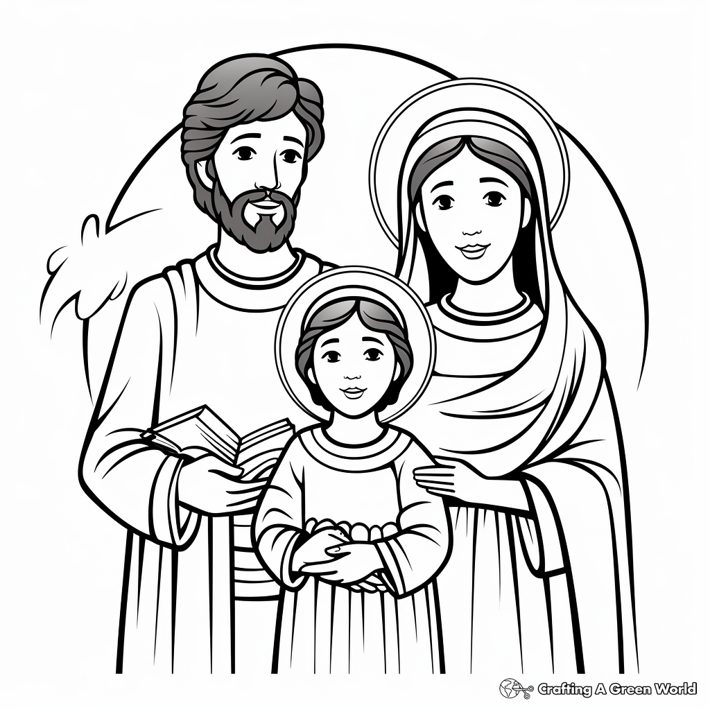 Saints and Apostles Coloring Pages: Mary, Peter, Paul 2