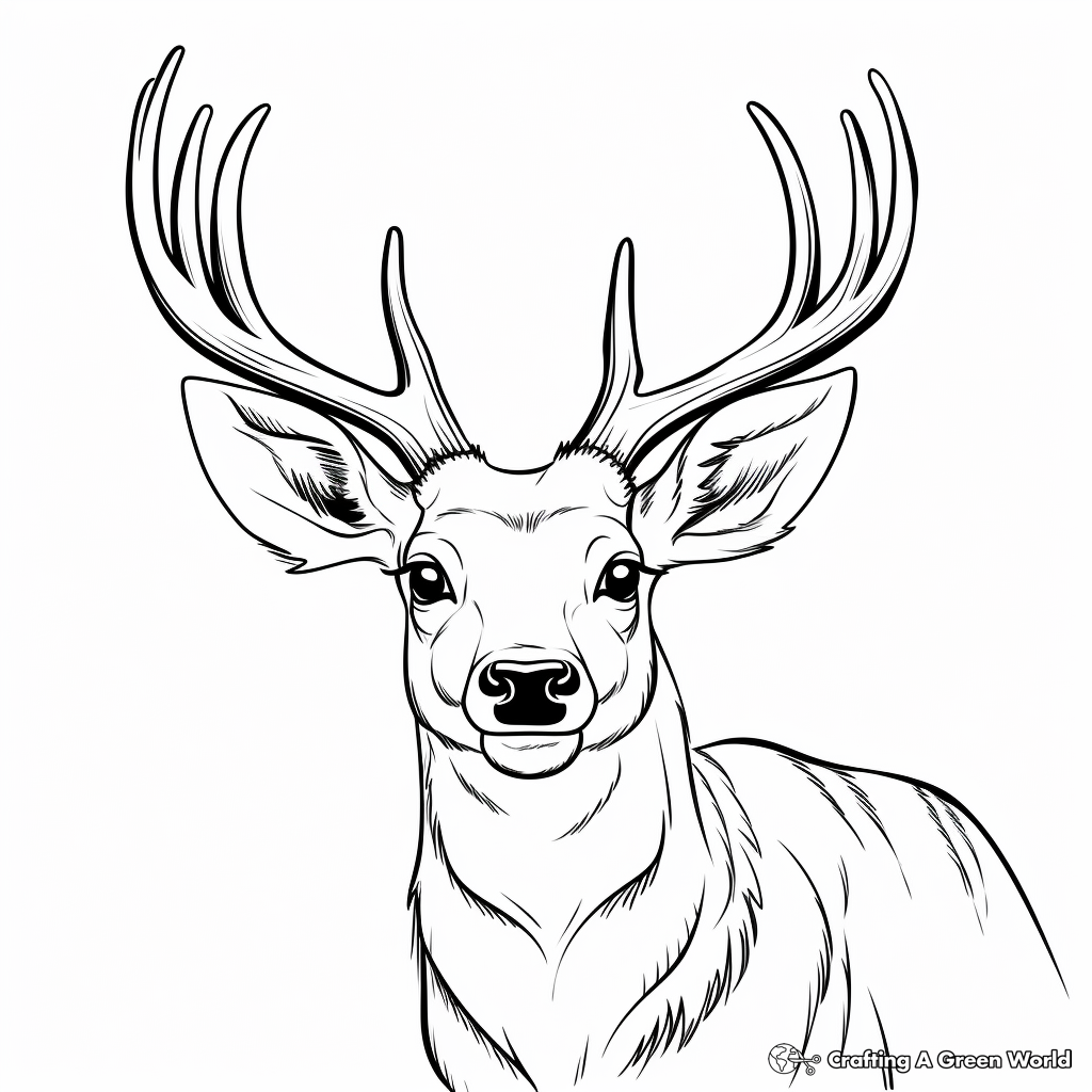 Sambar Deer Head Coloring Pages 4