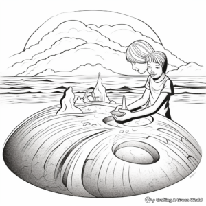 Sand Sculpture Beach Coloring Pages 2