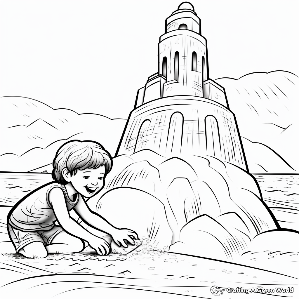 Sand Sculpture Beach Coloring Pages 3