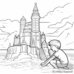 Sand Sculpture Beach Coloring Pages 4