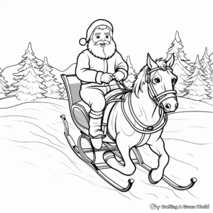 Santa Claus's Sleigh Ride Coloring Pages 3