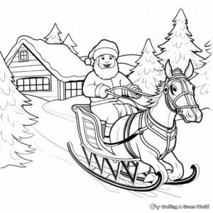 Santa Claus's Sleigh Ride Coloring Pages 4