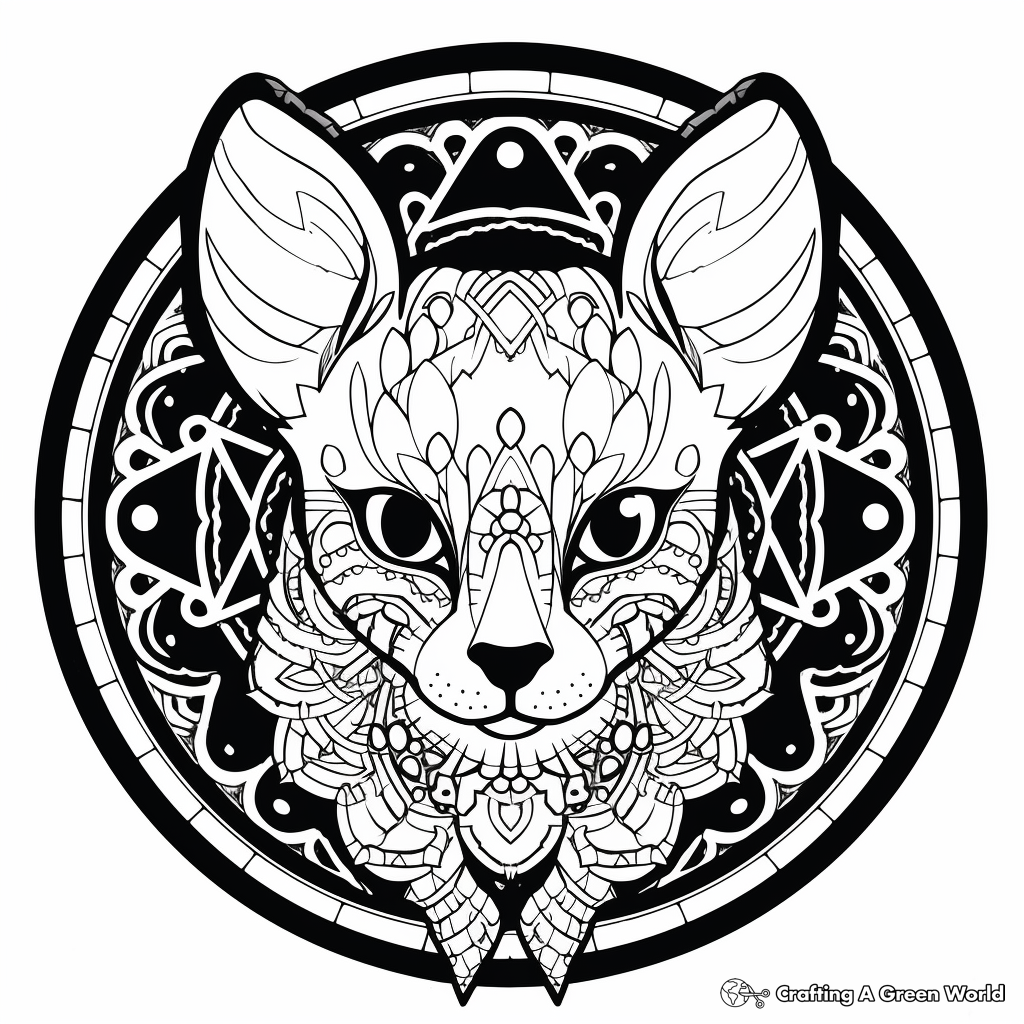 Sassy Sphynx Cat Mandala Coloring Pages 1