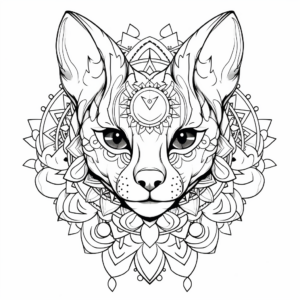 Sassy Sphynx Cat Mandala Coloring Pages 2