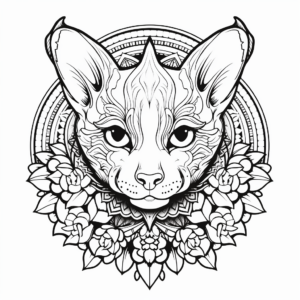 Sassy Sphynx Cat Mandala Coloring Pages 3