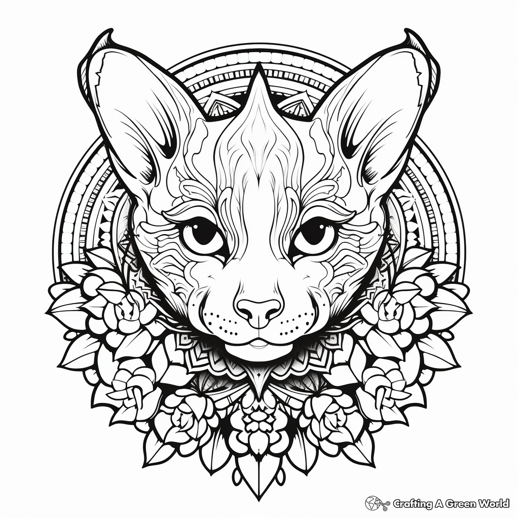 Sassy Sphynx Cat Mandala Coloring Pages 3