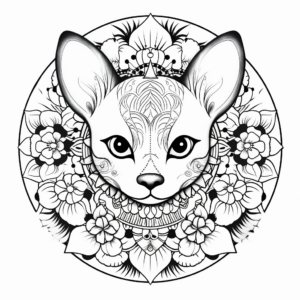 Sassy Sphynx Cat Mandala Coloring Pages 4