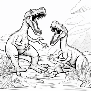 Savage Saltasaurus vs. Metriacanthosaurus Coloring Sheets 2