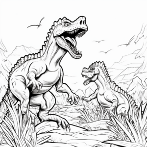 Savage Saltasaurus vs. Metriacanthosaurus Coloring Sheets 4