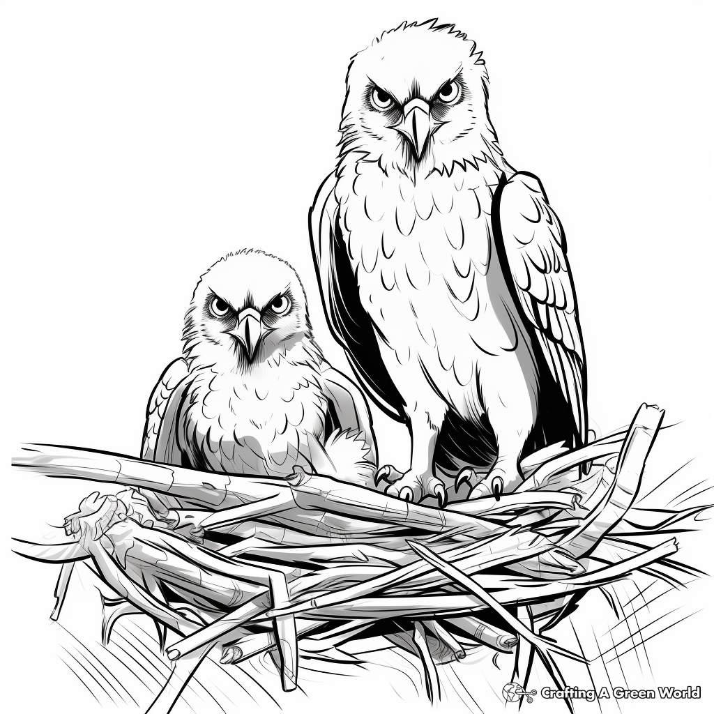Say Hello to Baby Ospreys Coloring Pages 1