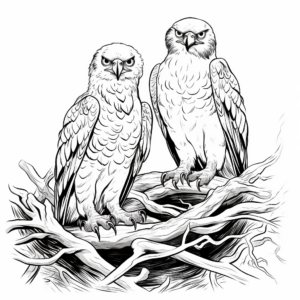 Say Hello to Baby Ospreys Coloring Pages 2