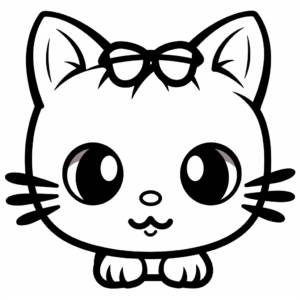 Say 'Hello' to Hello Kitty Face Coloring Pages 2