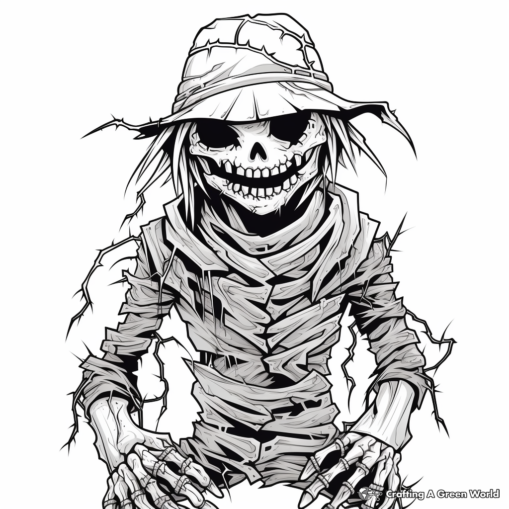 Scarecrow Coloring Pages with a Horror Twist 3