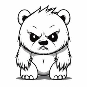 Scary Bear Cub Coloring Pages for Kids 3