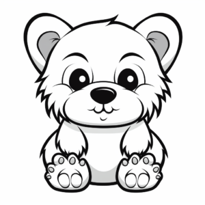 Scary Bear Cub Coloring Pages for Kids 4