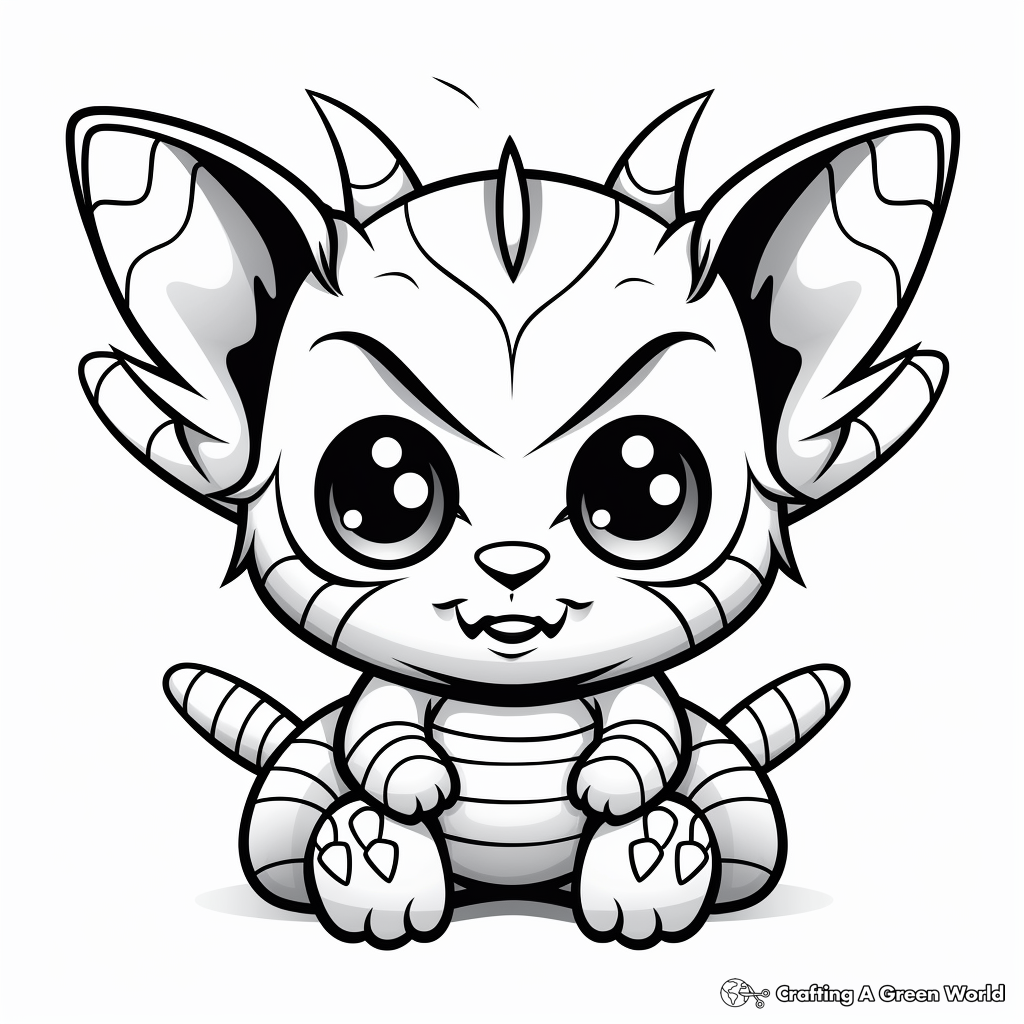 Scary Cat Bee Monster Coloring Pages for Halloween 1